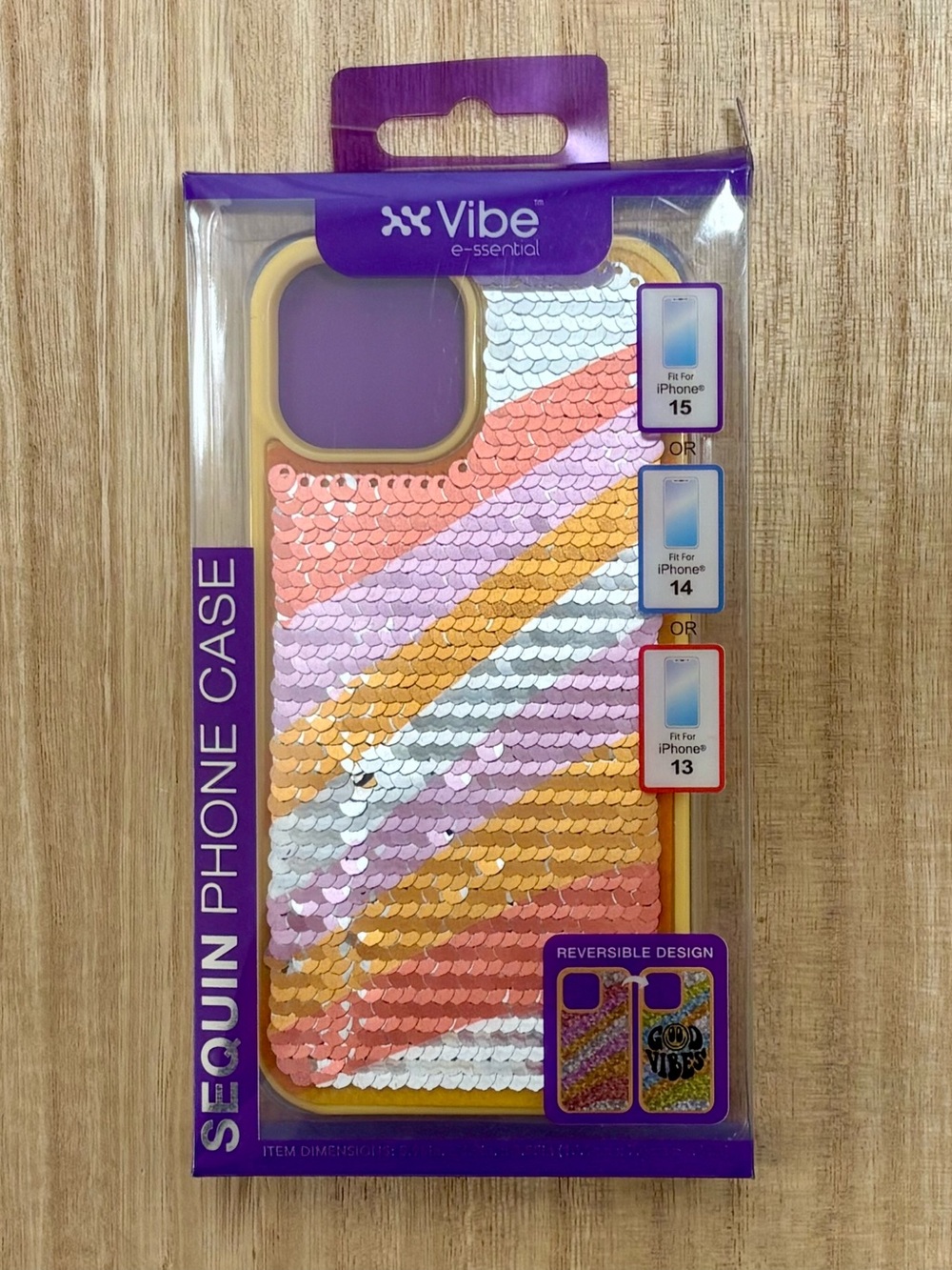 Vibe Sequin Reversible Phone Case for iPhone 13/14/15 - Multicolor